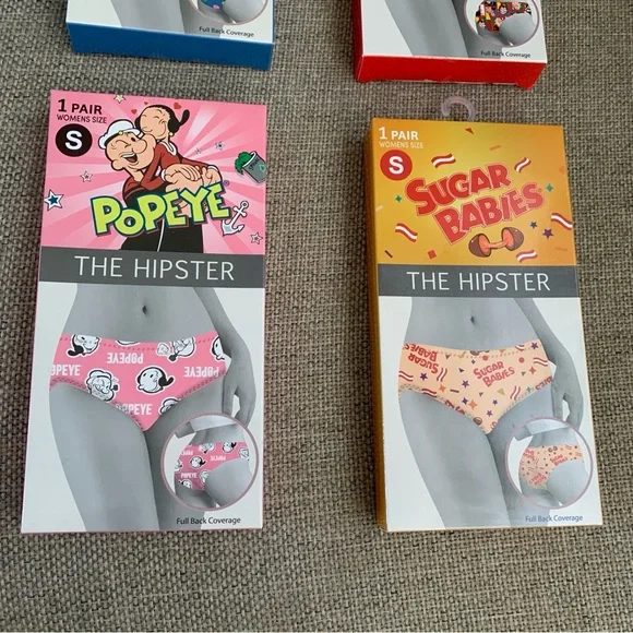 The Hipster Underwear Novelty Panties Womens Size Small Popeye Sugar Babies - Picture 3 of 6